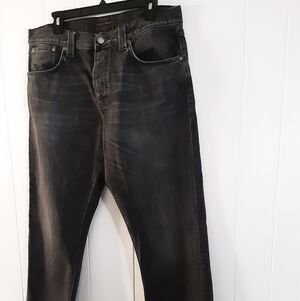 Nudie Jeans Men's Dark Gray Straight Jeans